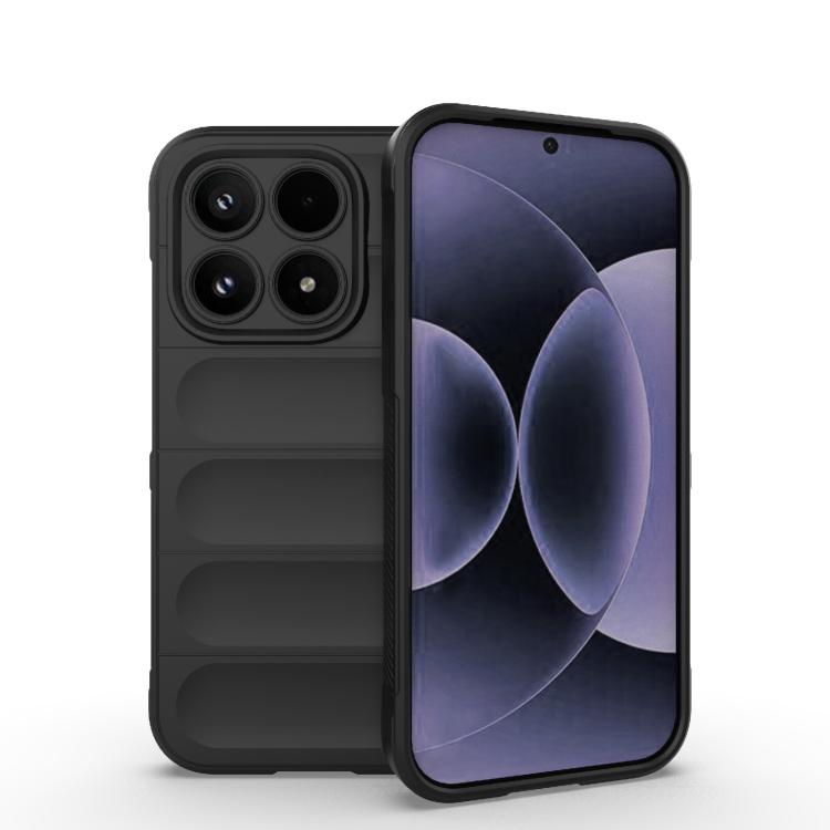 For Xiaomi 17 Magic Shield TPU + Flannel Phone Case(Black)