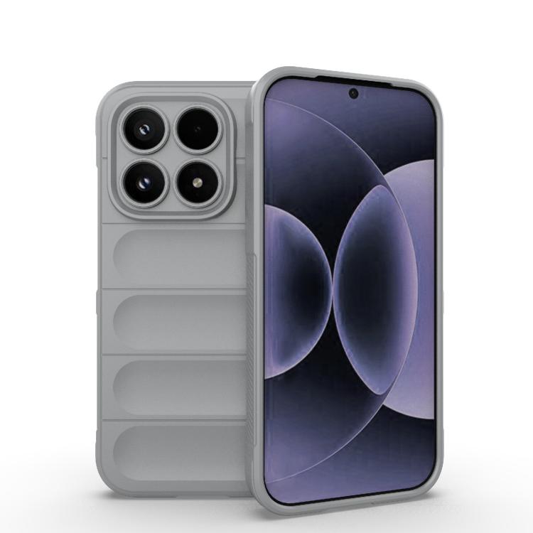 For Xiaomi 17 Magic Shield TPU + Flannel Phone Case(Grey)