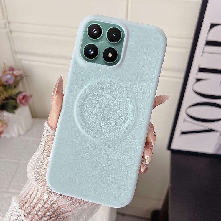 For Xiaomi 17 Matte Velvet Finish PC + Vegan Leather Magnetic Phone Case(Blue)