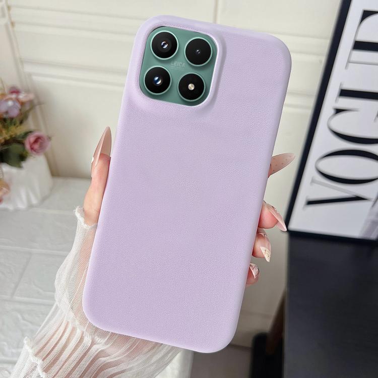 For Xiaomi 17 Matte Velvet Finish PC + Vegan Leather Phone Case(Purple)