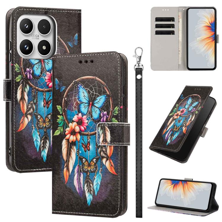 For Xiaomi 17 Painted Pattern Vegan Leather Phone Case with Strap(Dreamcatcher)