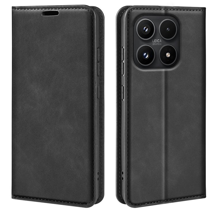 For Xiaomi 17 Retro-skin Magnetic Suction Leather Phone Case(Black)