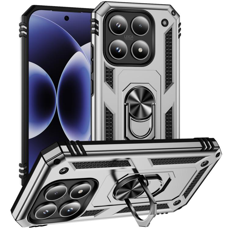 For Xiaomi 17 Shockproof TPU + PC Phone Case with Holder(Silver)