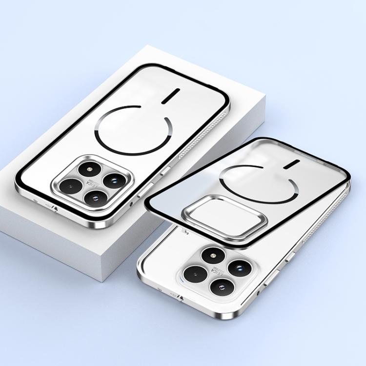 For Xiaomi 17 Single-sided Snap Buckle Metal Frame Frosted MagSafe Phone Case(Silver)