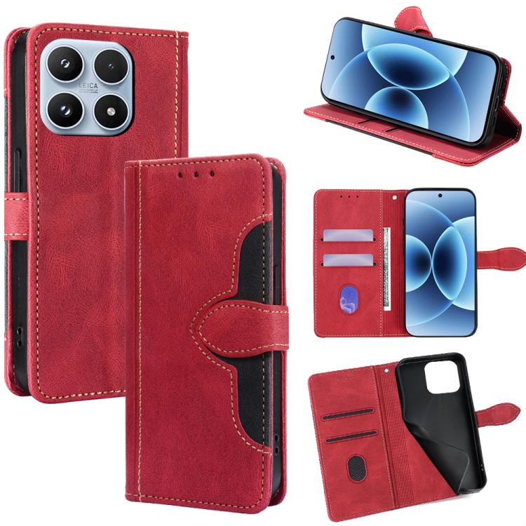 For Xiaomi 17 Skin Feel Magnetic Buckle Leather Phone Case(Red)