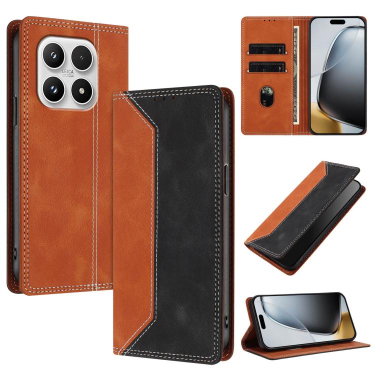 For Xiaomi 17 Skin Feel Two-tone RFID Blocking Vegan Leather Phone Case(Black)