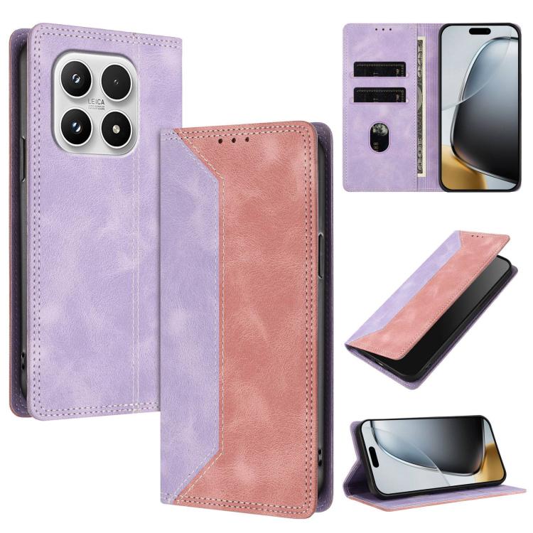 For Xiaomi 17 Skin Feel Two-tone RFID Blocking Vegan Leather Phone Case(Pink)