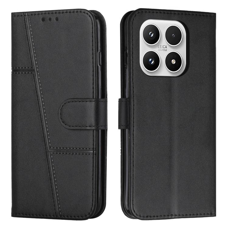 For Xiaomi 17 Stitching Calf Texture Buckle Leather Phone Case(Black)