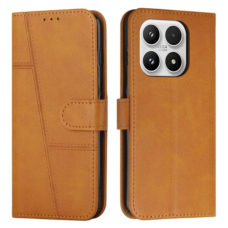 For Xiaomi 17 Stitching Calf Texture Buckle Leather Phone Case(Yellow)