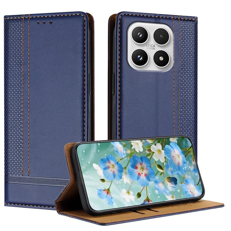 For Xiaomi 17 Stitching Design Scratch-Resistant Vegan Leather Phone Case(Blue)