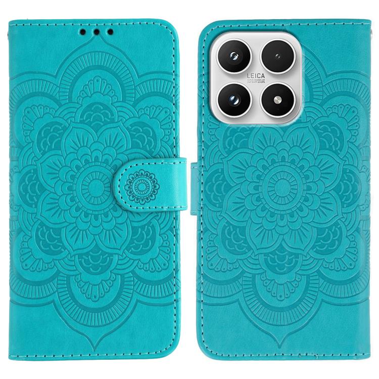 For Xiaomi 17 Sun Mandala Embossing Pattern Phone Leather Case(Blue)