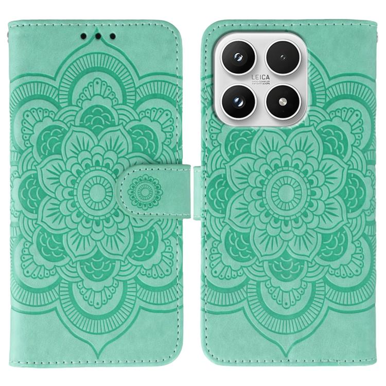 For Xiaomi 17 Sun Mandala Embossing Pattern Phone Leather Case(Green)