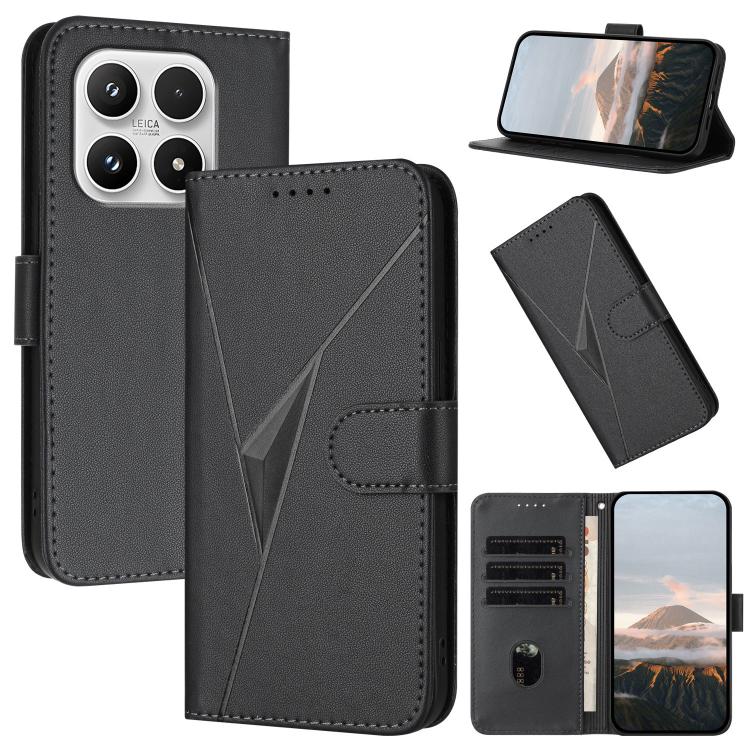 For Xiaomi 17 Triangle Pattern Buckle Clasp Leather Phone Case(Black)