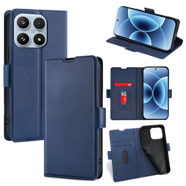 For Xiaomi 17 Ultra-thin Voltage Side Buckle Horizontal Flip Leather Phone Case(Blue)