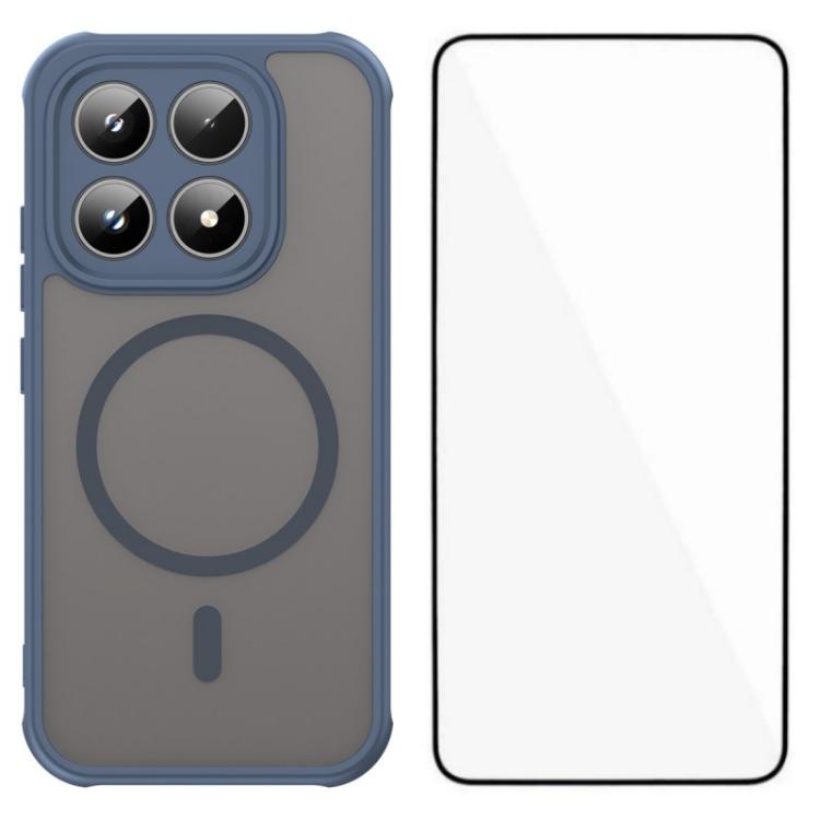 For Xiaomi 17 WANLONFENG FD Series Skin Touch Magnetic Phone Case with Screen Film(Blue)