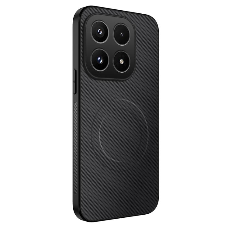 For Xiaomi 17 WANLONFENG TQ Series Magnetic Carbon Fiber Texture PC Hybrid TPU Phone Case(Black)