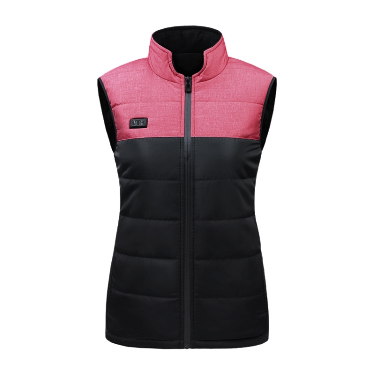 Heated Vest Electric Heating 3 Constant Temperature Warm Cotton Jacket, Size: L(Red-4 Zones Heating)