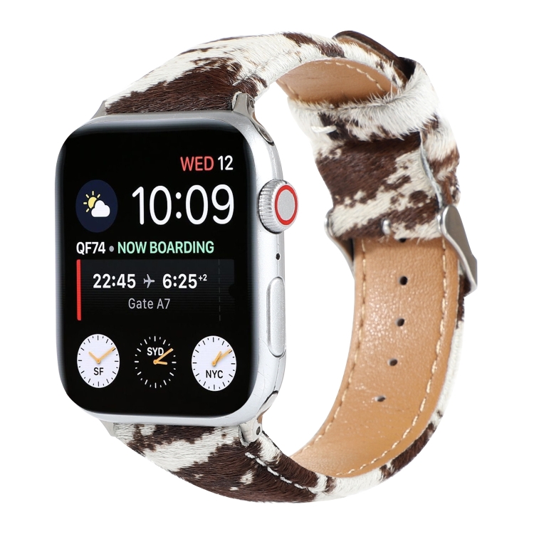 Horsehair Fluffy Leopard Print Leather Watch Band For Apple Watch Ultra 49mm&Watch Ultra 2 49mm / Series 9&8&7 45mm / SE 3&SE 2&6&SE&5&4 44mm / 3&2&1 42mm(1)