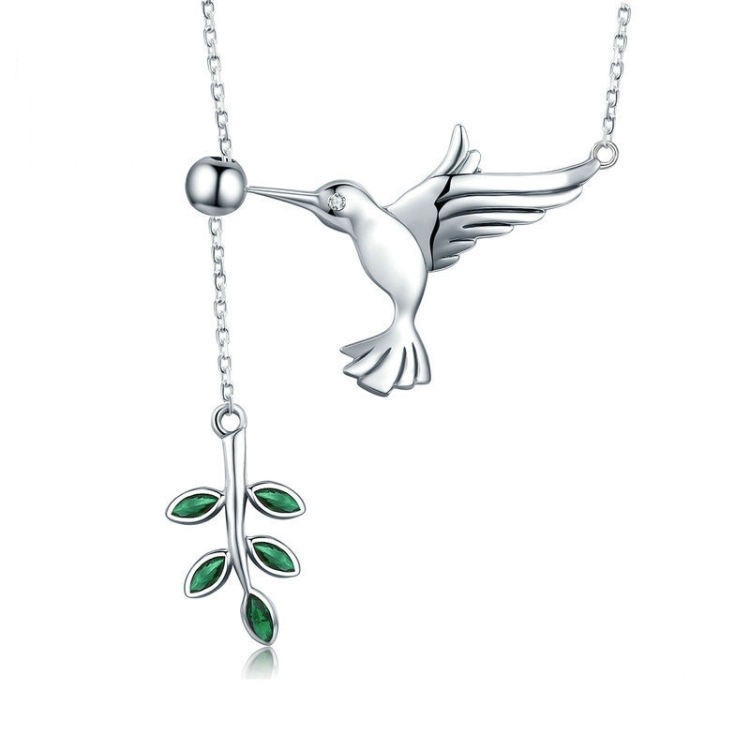 Hummingbird Greetings S925 Sterling Silver Necklace Zirconia Necklace