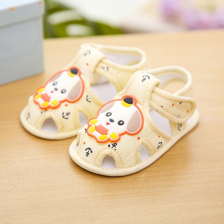 Infant Non-Slip Toddler Shoes Summer Sandals, Color: Pippi Dog Yellow(Size 11/10.5cm)