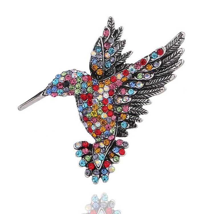 Inlaid Bee Bird Brooch Personality Clothing Pins Scarf Buckle(Colorful)