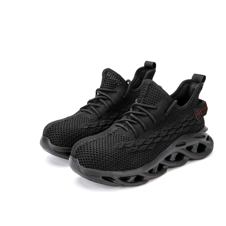 Jiefu Breathable Flying Fabric Anti Smashing And Anti Piercing Insulating Safety Shoes (Color:Black Size:36)
