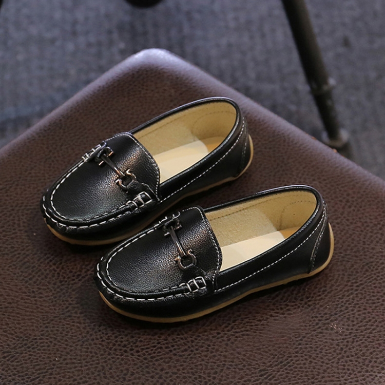 K3 Lightweight Anti-Skid Dance Bean Shoes Children Small Leather Shoes, Size: 31(Black)