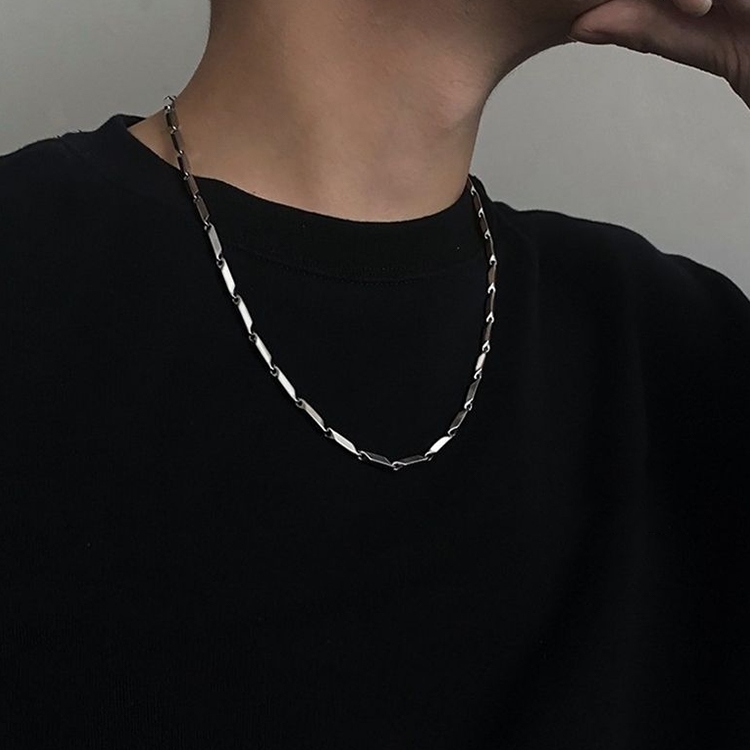 Ladies Alphabet Versatile Titanium Steel Necklace Twist Chain, Specification:XL1459