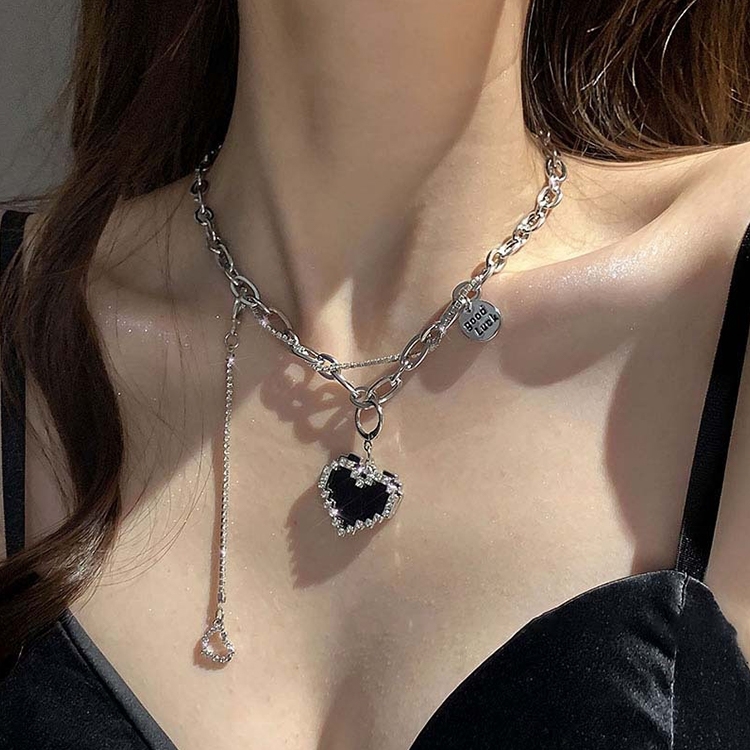 Ladies Alphabet Versatile Titanium Steel Necklace Twist Chain, Specification:XL1893