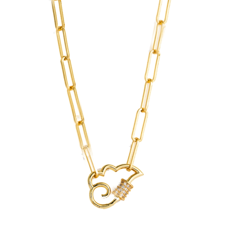 Ladies Exquisite Clavicle Chain Brass Micro-inlaid Zircon Necklace, Style:Cloud