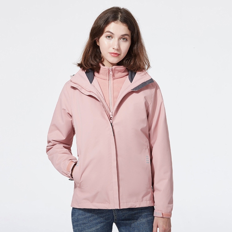 Ladys Detachable Two Piece Warm, Waterproof And Breathable Couples Stormsuit (Color:Pink Size:XL)