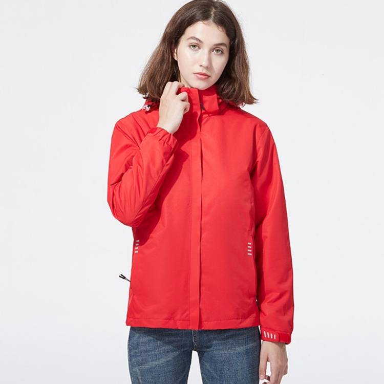 Ladys Detachable Two Piece Warm, Waterproof And Breathable Couples Stormsuit (Color:Red Size:XL)