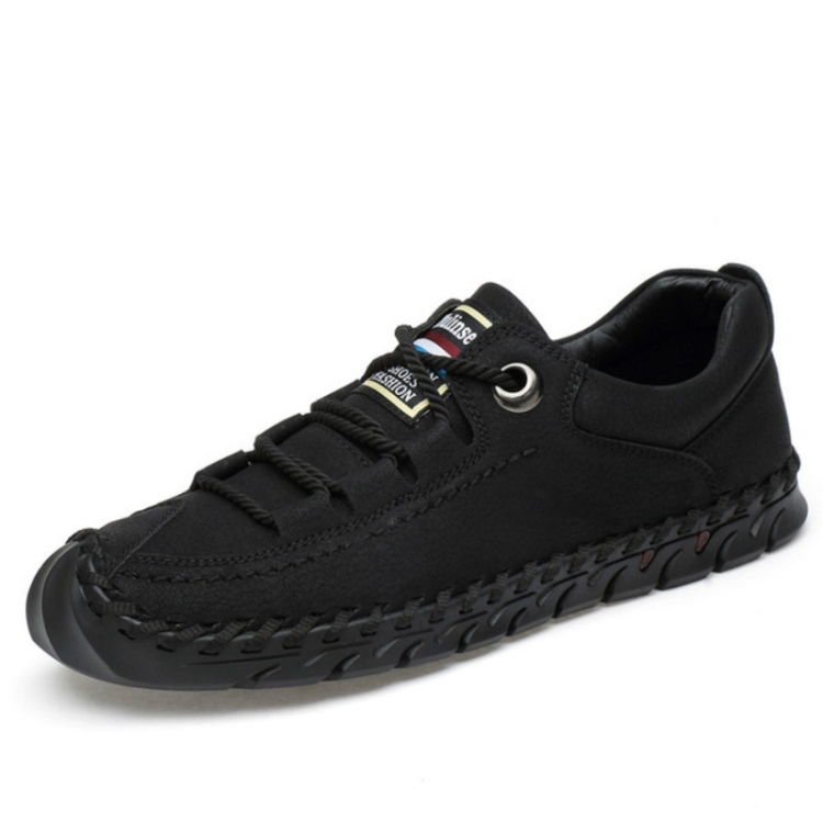 Leather Men Casual Shoes Outdoor Shoes, Size:40(Black)