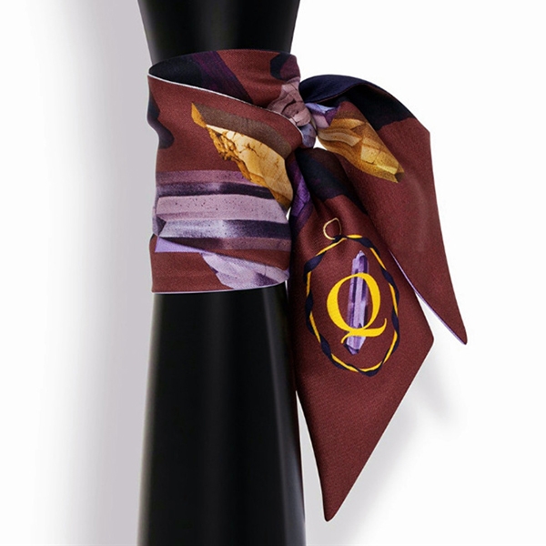 Letter Tarot Small Scarf for Women, Width: 6.2cm, Letter:Q