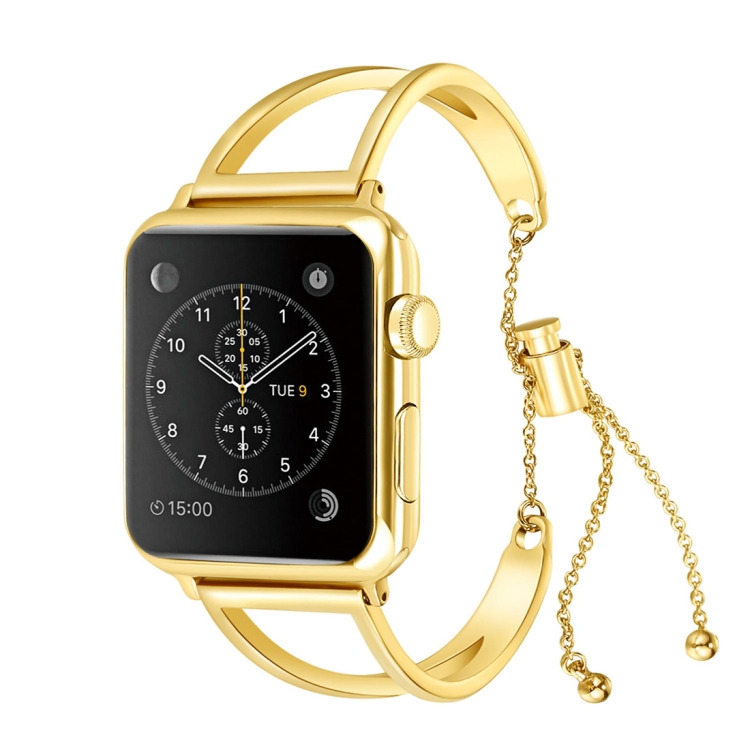 Letter V Shape Bracelet Metal Wrist Watch Band with Stainless Steel Buckle for Apple Watch Ultra 49mm&Watch Ultra 2 49mm / Series 10 46mm / 9&8&7 45mm / SE 3&SE 2&6&SE&5&4 44mm / 3&2&1 42mm(Gold)