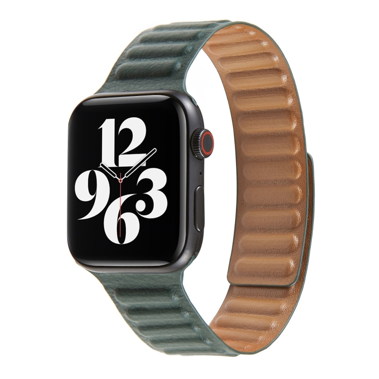 Loop Leather Watch Band For Apple Watch Series 7 45mm / 6 & SE & 5 & 4 44mm / 3 & 2 & 1 42mm(Turquoise)