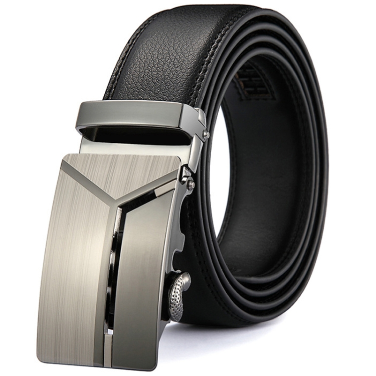 Men Automatic Buckle Belt Leather Waistband Business Style Trouser Belt Model 10