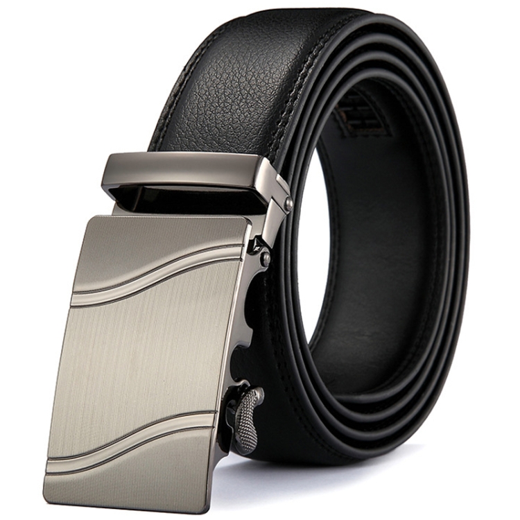 Men Automatic Buckle Belt Leather Waistband Business Style Trouser Belt Model 2