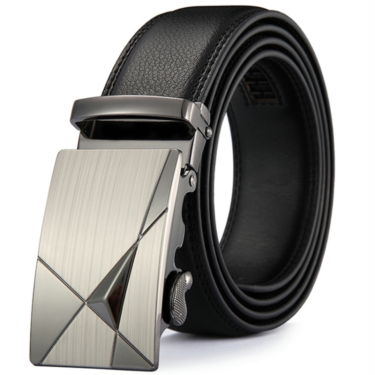 Men Automatic Buckle Belt Leather Waistband Business Style Trouser Belt Model 3