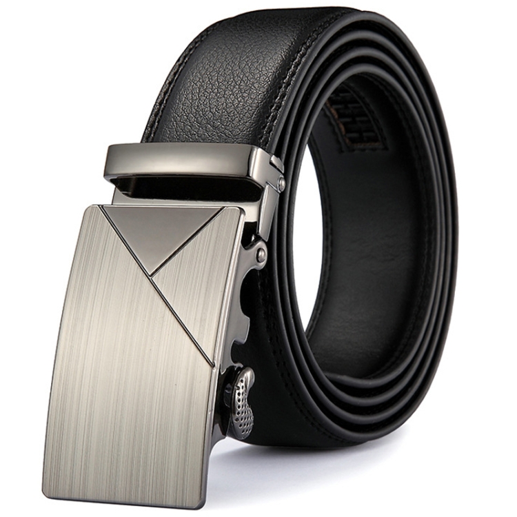 Men Automatic Buckle Belt Leather Waistband Business Style Trouser Belt Model 6