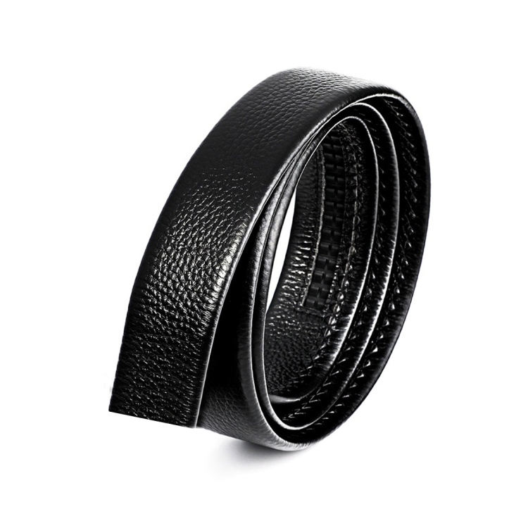 Men Casual Cow Leather Belt Waistband, Length: 130cm(Black)