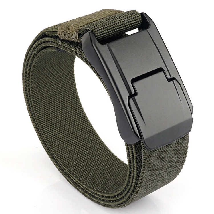 Men Casual Fashion Stretch Woven Quick Buckle Belt, Length: 125cm(ArmyGreen)