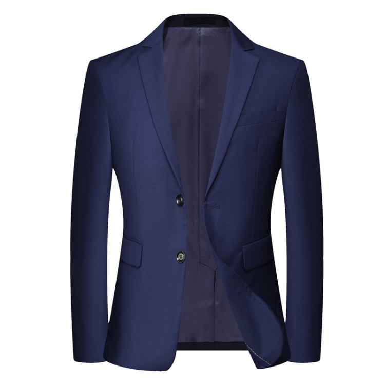 Men Large Size Casual Suit Loose Fit Blazer Business Workwear Career Clothing, Size: S(Blue)