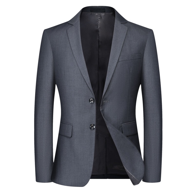 Men Large Size Casual Suit Loose Fit Blazer Business Workwear Career Clothing, Size: S(Gray)