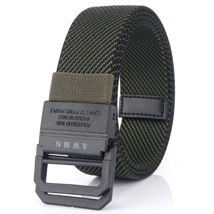 Men Lightweight Metal Free Casual Elastic Belt, Length: 120cm(Twill Army Green)