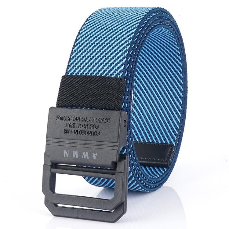 Men Lightweight Metal Free Casual Elastic Belt, Length: 120cm(Twill Blue)