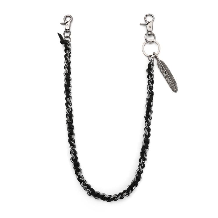 Men Punk Waist Chain Gothic Street Dance Belt Accessory(Black)