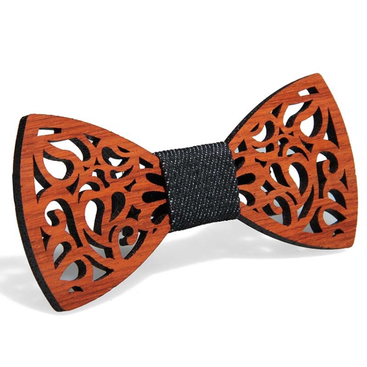 Men Ties Handmade Wooden Bow Ties, Color: Flower Window