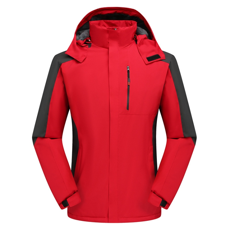 Men Winter Fleece Windproof Warm Jacket Outdoor Waterproof Breathable Mountaineering Clothing, Size: XL(Red)