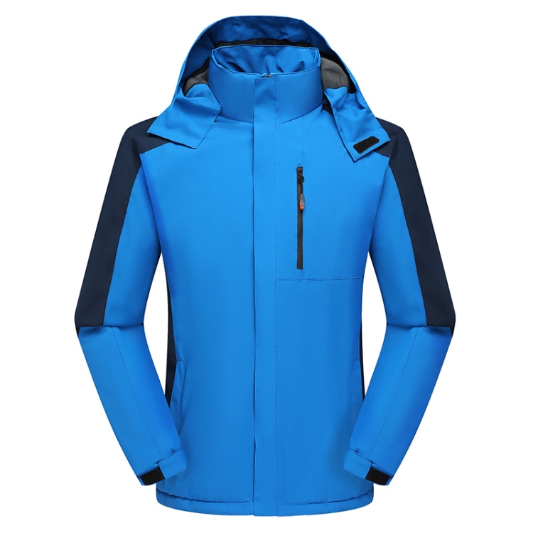 Men Winter Fleece Windproof Warm Jacket Outdoor Waterproof Breathable Mountaineering Clothing, Size: XXL(Blue)